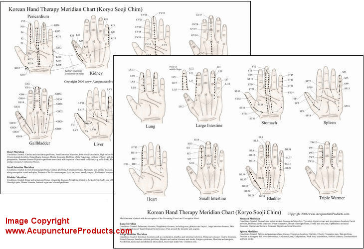 Korean Hand Therapy Meridian Chart