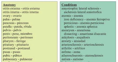 medical spanish translation cheat sheet